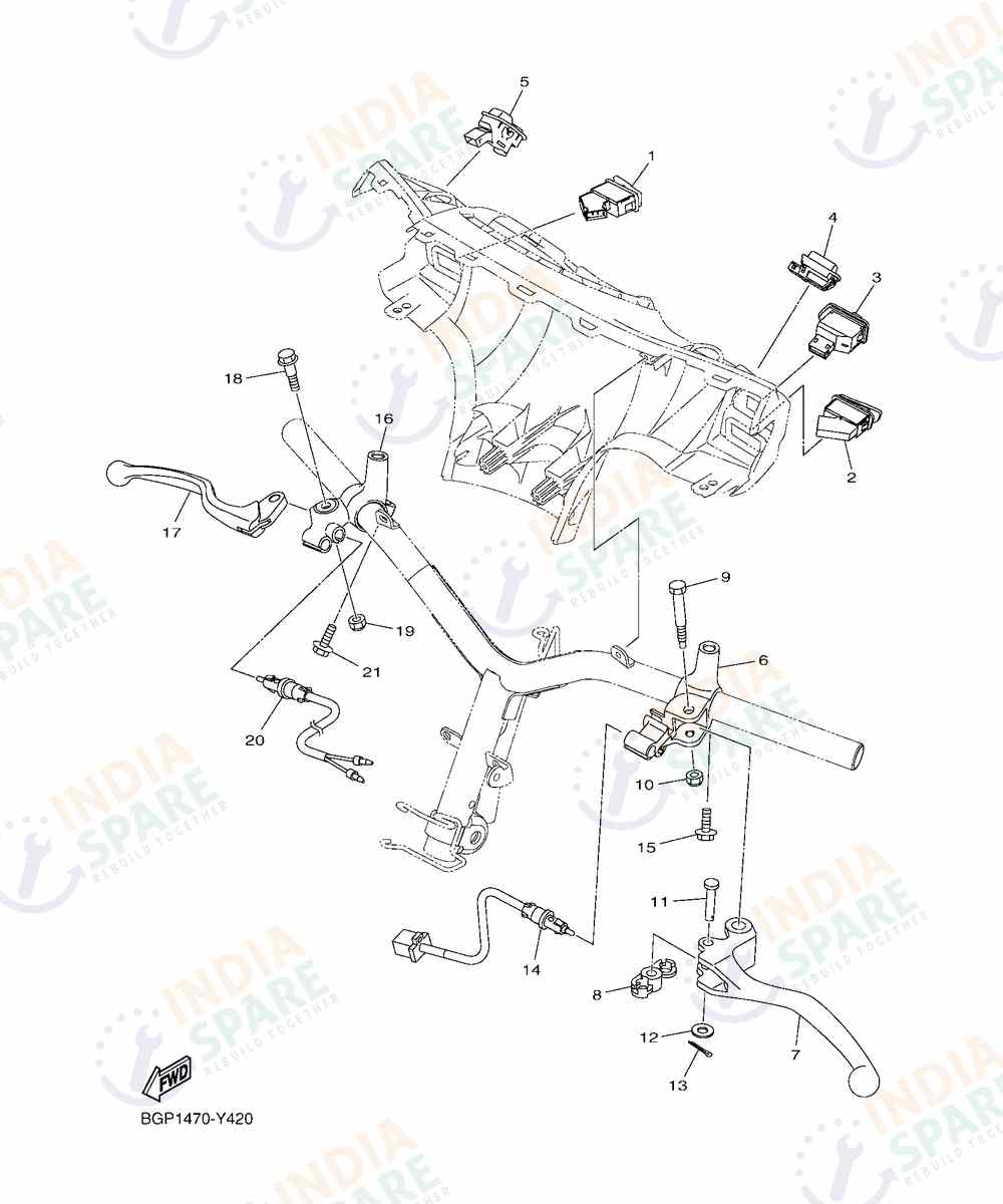 YAMAHA BGPK Fascino 125CC Drum Series HANDLE SWITCH & LEVER